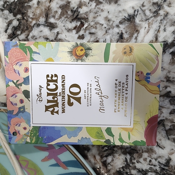 Disney Alice in Wonderland 70th Anniversary plate set of 4 - Picture 6 of 8